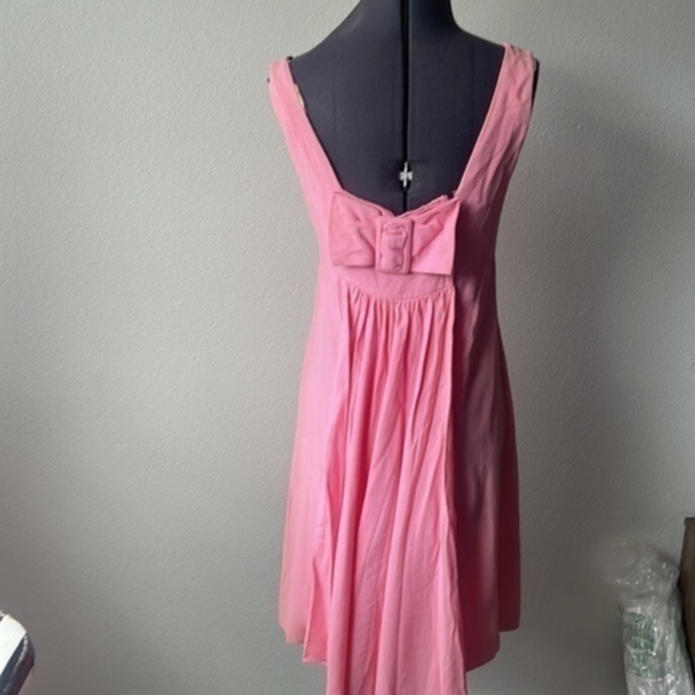 Vintage dress bubble gum pink bow on back balletcore softgirl size Small
